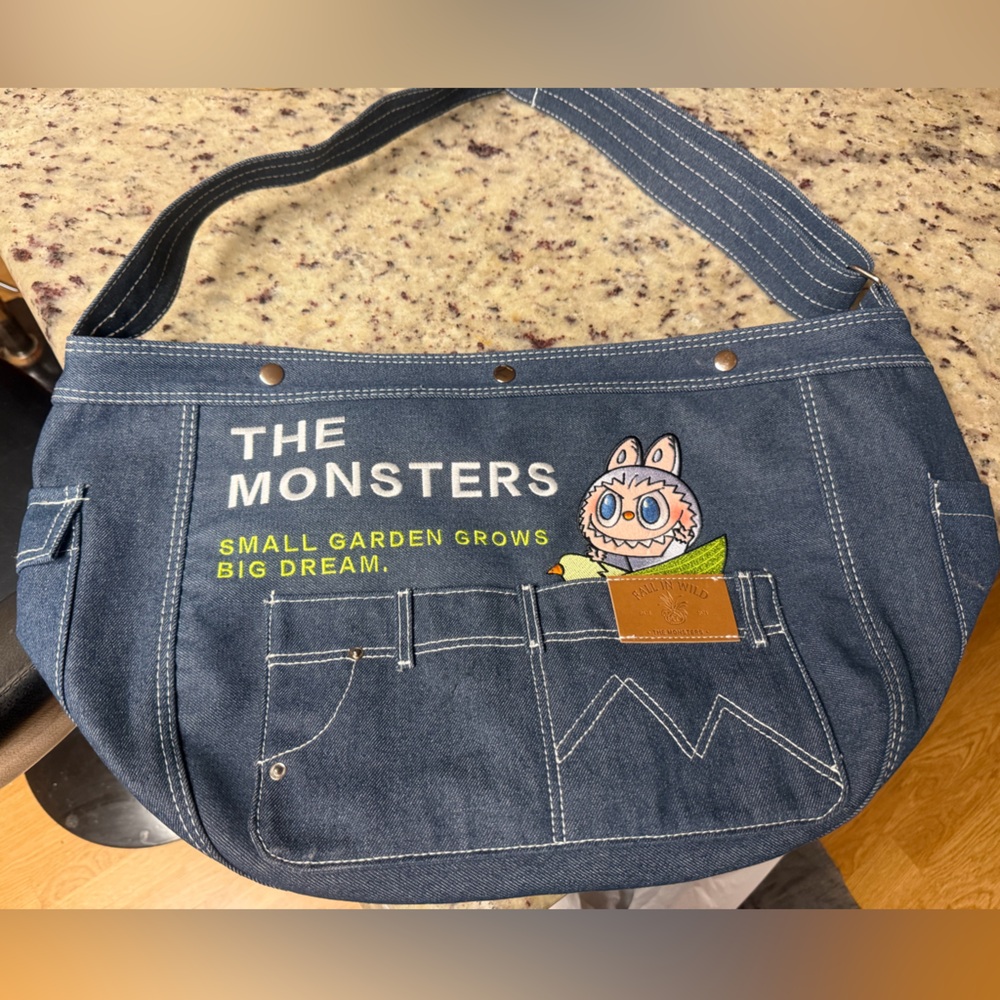 Authentic Popmart Denim Tote Fall In Wild Series Bag